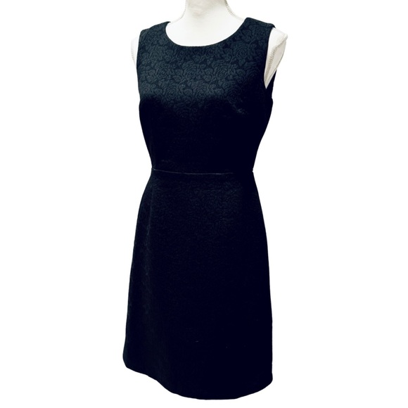 Liz Claiborne Black Floral Jacquard Fit & Flare Sleeveless Dress (2) - Picture 6 of 15